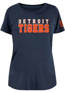 New Era Detroit Tigers Womens Navy Blue Brushed T-Shirt