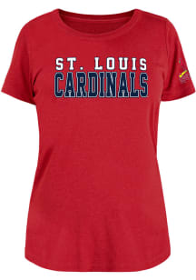 New Era St Louis Cardinals Womens Red Brushed T-Shirt
