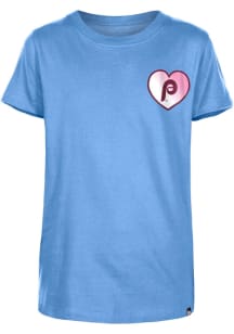 New Era Philadelphia Phillies Girls Light Blue Color Changing Heart Coop Short Sleeve Tee