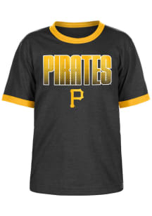 New Era Pittsburgh Pirates Youth Black Glow In The Dark Wordmark Short Sleeve Fashion T-Shirt