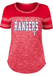 New Era Texas Rangers Womens Red Space Dye Short Sleeve T-Shirt
