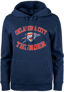 New Era Oklahoma City Thunder Womens Navy Blue Cotton Hooded Sweatshirt