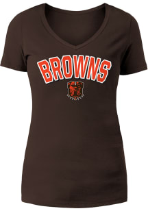Cleveland Browns Womens Brown Boyfriend Vintage Short Sleeve T