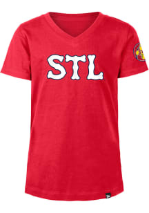 New Era St Louis Cardinals Girls Red City Connect Short Sleeve Fashion T-Shirt