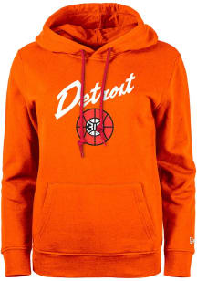 New Era Detroit Pistons Womens Orange City Hooded Sweatshirt