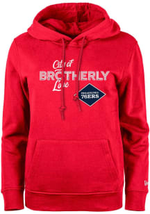 New Era Philadelphia 76ers Womens Red City Hooded Sweatshirt