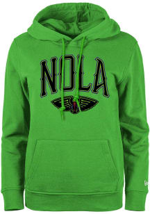 New Era New Orleans Pelicans Womens Green City Hooded Sweatshirt