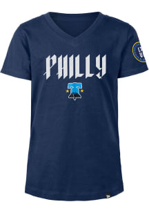 New Era Philadelphia Phillies Girls Navy Blue City Connect Short Sleeve Fashion T-Shirt