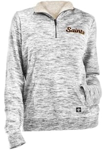 New Era New Orleans Saints Womens Grey Space Dye 1/4 Zip Pullover