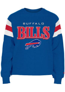 New Era Buffalo Bills Womens Blue Stripe Crew Sweatshirt