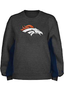New Era Denver Broncos Womens Black Contrast Crew Sweatshirt