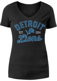 New Era Detroit Lions Womens Black Baby Short Sleeve T-Shirt