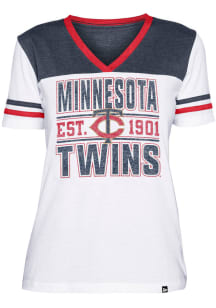 New Era Minnesota Twins Womens White Crossover Short Sleeve T-Shirt