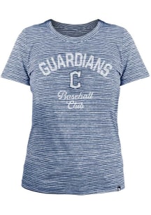New Era Cleveland Guardians Womens Navy Blue Cropped Space Dye T-Shirt