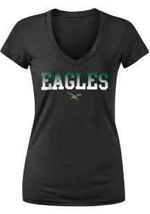 New Era Philadelphia Eagles Womens Black Baby Short Sleeve T-Shirt