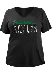 New Era Philadelphia Eagles Womens Black Biblend Short Sleeve T-Shirt