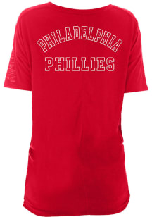 New Era Philadelphia Phillies Womens Red Slub Short Sleeve T-Shirt