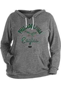 New Era Philadelphia Eagles Womens Grey Vintage Hooded Sweatshirt
