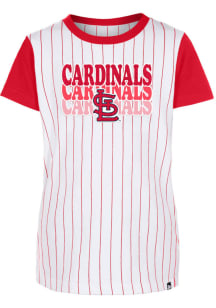 New Era St Louis Cardinals Girls White Multi Wordmark Short Sleeve Fashion T-Shirt