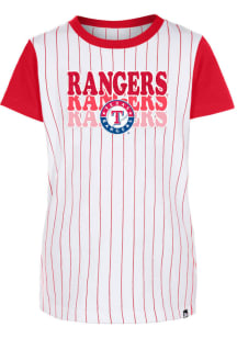 New Era Texas Rangers Girls White Multi Wordmark Short Sleeve Fashion T-Shirt