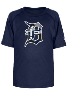 New Era Detroit Tigers Youth Navy Blue Camo Primary Logo Short Sleeve T-Shirt