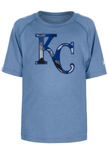 New Era Kansas City Royals Youth Light Blue Camo Primary Logo Short Sleeve T-Shirt