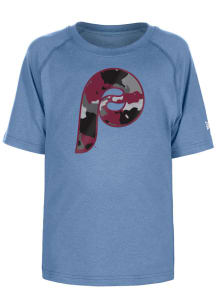 New Era Philadelphia Phillies Youth Maroon Camo Primary Coop Logo Short Sleeve T-Shirt