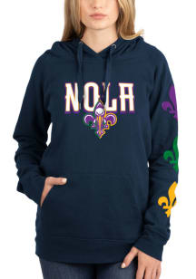 New Era New Orleans Pelicans Womens Navy Blue Fleece Hooded Sweatshirt