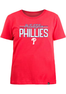 New Era Philadelphia Phillies Womens Red Jersey Short Sleeve T-Shirt