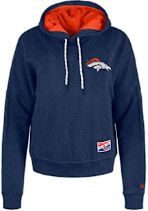 New Era Denver Broncos Womens Blue Washed Hooded Sweatshirt
