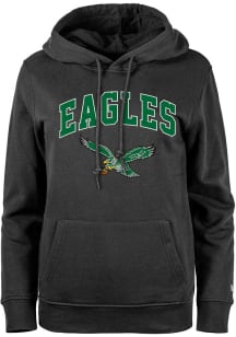 New Era Philadelphia Eagles Womens Black Raglan Hooded Sweatshirt