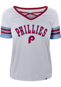 Philadelphia Phillies Womens New Era Training Fashion Baseball Jersey - White