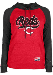 New Era Cincinnati Reds Womens Red Throwback Hooded Sweatshirt