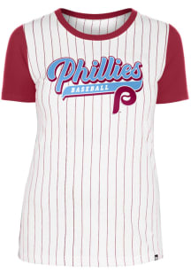 New Era Philadelphia Phillies Womens White Contrasting Short Sleeve T-Shirt