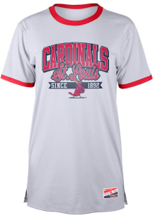 New Era St Louis Cardinals Womens White Ringer Short Sleeve T-Shirt