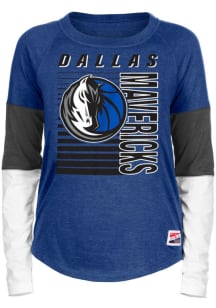 New Era Dallas Mavericks Womens Blue Team LS Tee