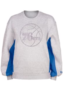 New Era Philadelphia 76ers Womens Grey Chenille Crew Sweatshirt