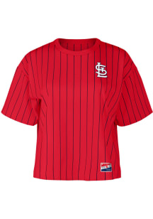 New Era St Louis Cardinals Womens Red Crop Short Sleeve T-Shirt
