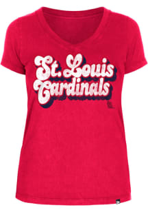 New Era St Louis Cardinals Womens Red Enzyme Short Sleeve T-Shirt