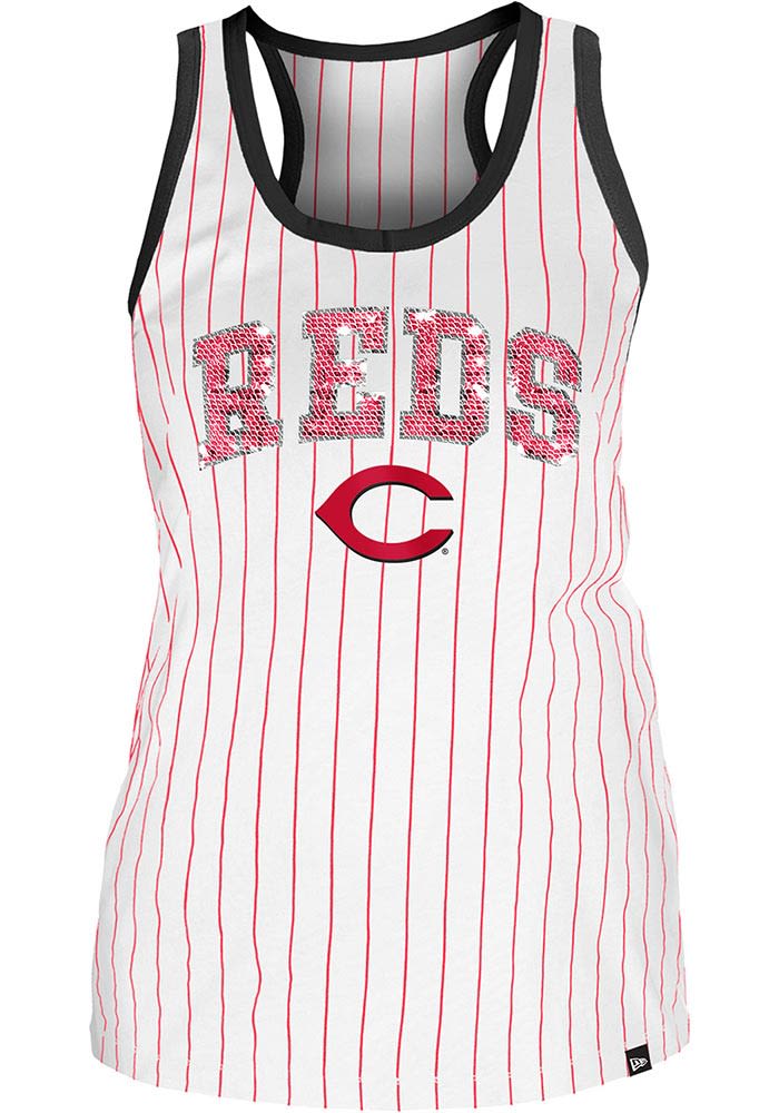 New Era Cincinnati Reds Womens White Racer Tank Top