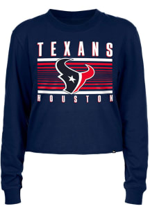 New Era Houston Texans Womens Navy Blue Cotton LS Tee