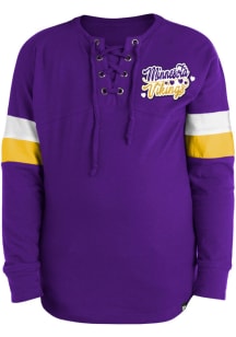 New Era Minnesota Vikings Girls Purple Lace Up Scoop Neck Long Sleeve T-shirt