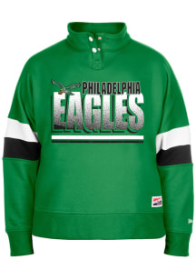 New Era Philadelphia Eagles Womens Kelly Green Mock 1/4 Zip Pullover