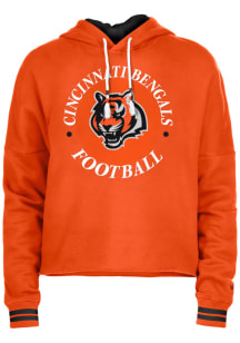 New Era Cincinnati Bengals Womens Orange Half Time Hooded Sweatshirt