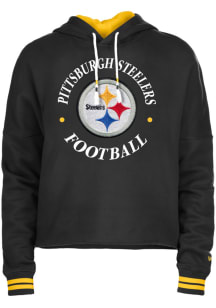 New Era Pittsburgh Steelers Womens Black Half Time Hooded Sweatshirt