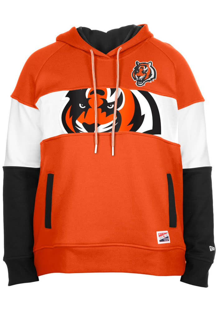 Cincinnati Bengals Throwback Women's Mockneck Sweatshirt, Orange - Size: M, NFL by New Era