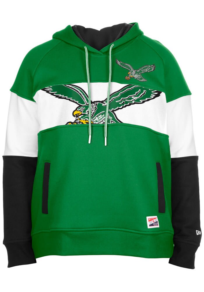 New Era Philadelphia Eagles Womens Colorblock Hoodie - Kelly Green