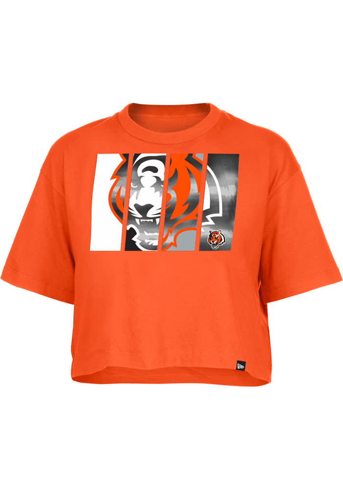 New Era Cincinnati Bengals Women's Orange Tie Short Sleeve T-Shirt, Orange, 100% Cotton, Size XS, Rally House