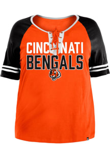 New Era Cincinnati Bengals Womens Orange Lace Up Short Sleeve T-Shirt