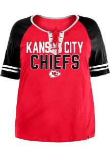 New Era Kansas City Chiefs Womens Red Lace Up Short Sleeve T-Shirt